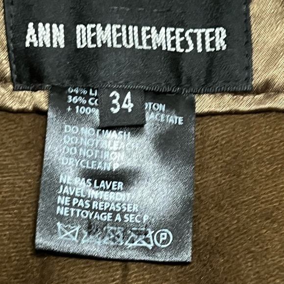NWT ANN DEMEULEMEESTER Brown Trousers size 34 - Picture 6 of 6